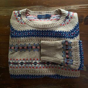 J. Crew Lambswool Fair Isle Sweater